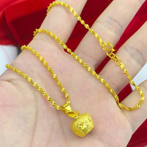 Gold Plated Apple Pendant Jewelry Set