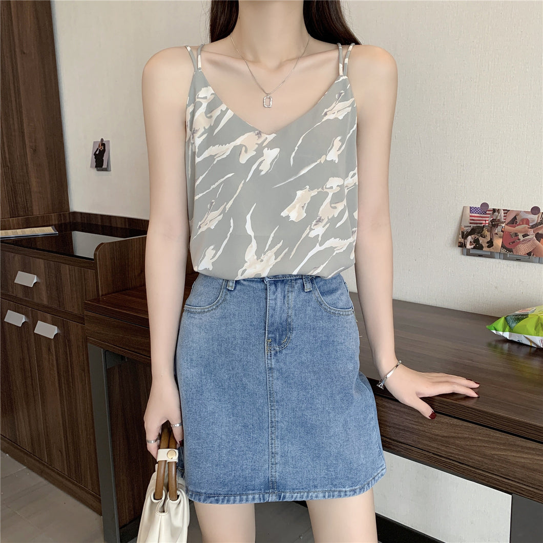 Camisole 2021 Summer Women Chiffon Top Shirt