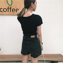 Load image into Gallery viewer, Korean Knit Wear Retro Slim Short-sleeved Shirt
