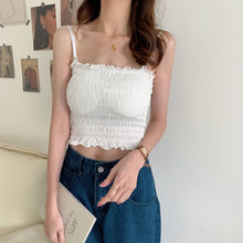Load image into Gallery viewer, All-match Wrap Chest Top Suspender Ruffled Shirt
