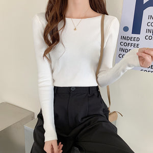 打底衫女内搭2022春秋装新款修身外穿毛衣薄款针织衫短款百搭上衣