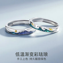Load image into Gallery viewer, Aegean Sea Couple Rings Solid Silver
