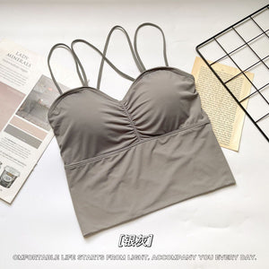 Cross-beautiful Back Sling Wrap Vest-style Top Shirt