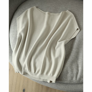 Pullover Comfortable Knit Sweater Top Shirt with Necklace