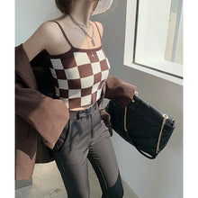 Load image into Gallery viewer, Checkerboard Knitted Sling Plaid Slim Shirt
