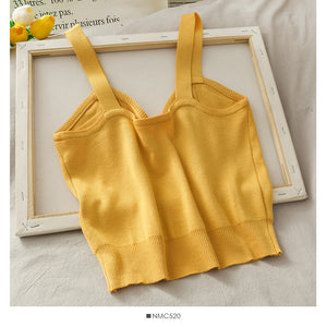 Summer Camisole Slim Knit Sweater Shirt