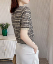 Load image into Gallery viewer, Luxury Wild Slim Knitted Plaid Short-sleeved Shirt
