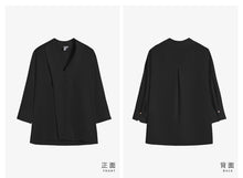 Load image into Gallery viewer, V-neck Mid-sleeve Chiffon Fashion Placket Blouse

