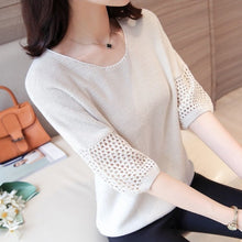 Load image into Gallery viewer, New Hollow Knit Sleeve Blouse
