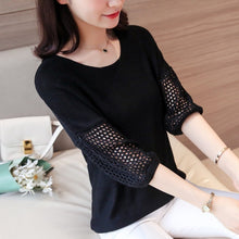Load image into Gallery viewer, New Hollow Knit Sleeve Blouse
