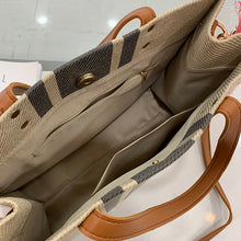 Load image into Gallery viewer, Hand-held Large-capacity Striped Canvas Bag
