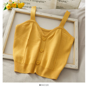 Summer Camisole Slim Knit Sweater Shirt