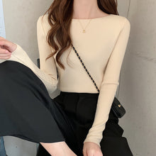 Load image into Gallery viewer, 打底衫女内搭2022春秋装新款修身外穿毛衣薄款针织衫短款百搭上衣
