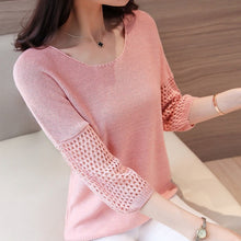 Load image into Gallery viewer, New Hollow Knit Sleeve Blouse
