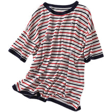 Load image into Gallery viewer, New Star Jacquard Striped Short-sleeved T-shirt
