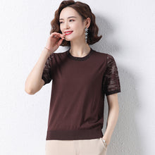 Load image into Gallery viewer, Hollow Thin Ice Silk Short-sleeve T-shirt
