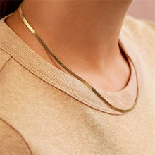 Load image into Gallery viewer, 3MM Flat Snake Chain Necklace
