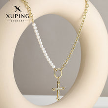 Load image into Gallery viewer, Cross Collarbone Chain Pearl Necklace
