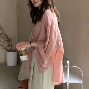 Folded Refreshing Sunscreen Loose Casual Shirt