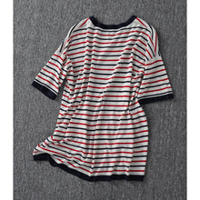 Load image into Gallery viewer, New Star Jacquard Striped Short-sleeved T-shirt

