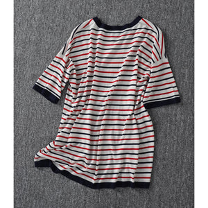 New Star Jacquard Striped Short-sleeved T-shirt