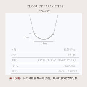 Classy Series s925 Silver Smile Necklace