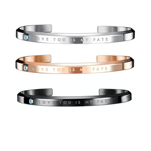 "Love You Is My Fate" Couple Bangle