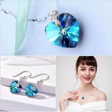 Load image into Gallery viewer, Ocean Heart Necklace and Ear rings Set
