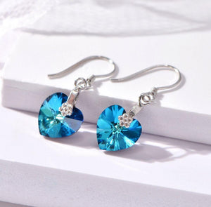 Ocean Heart Necklace and Ear rings Set